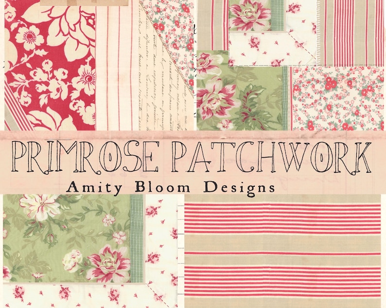 Primrose Patchwork Quilted Paper | Slow Stiched Decorative Paper Kit ...