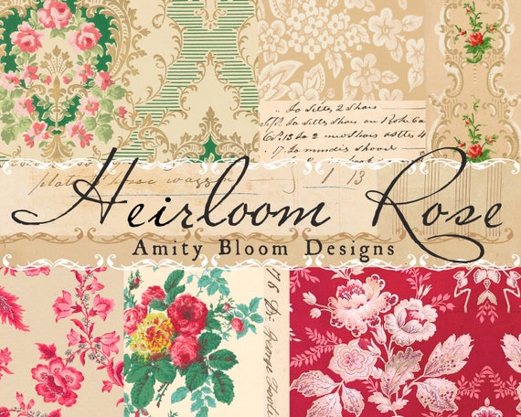 Heirloom Rose | Decorative Antique Wallpaper | Vintage Paper Kit