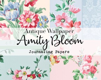 Antique Floral Wallpaper Journaling Papers | Digital