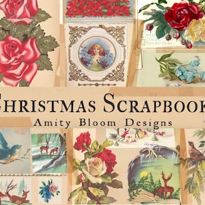 Kit di album di ritagli vintage di Natale / Kit di carta decorativa vintage / Kit di diario di Natale
