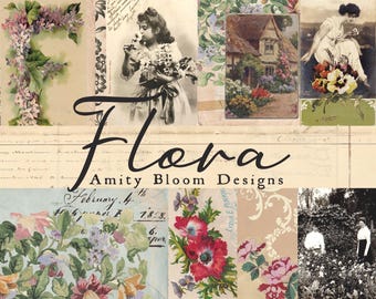Flora | Vintage Decorative Poetry Paper & Journal Artist Kit
