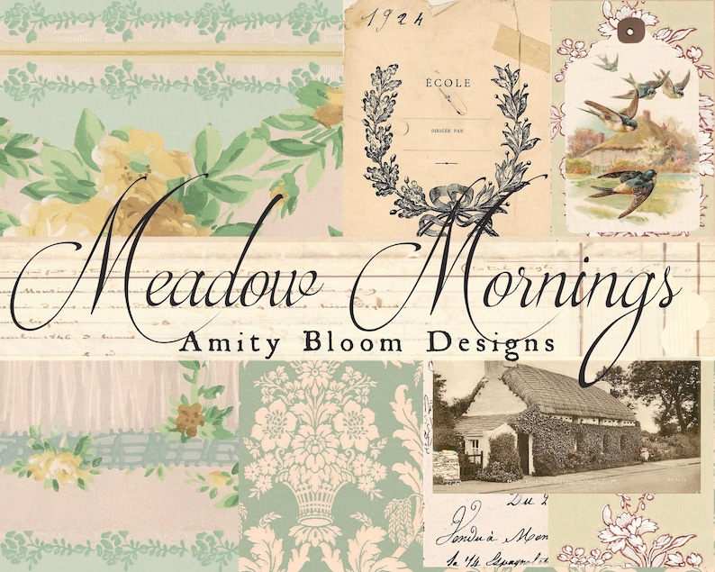 Meadow Mornings | Vintage Decorative Poetry Paper & Journal Artist Kit ...