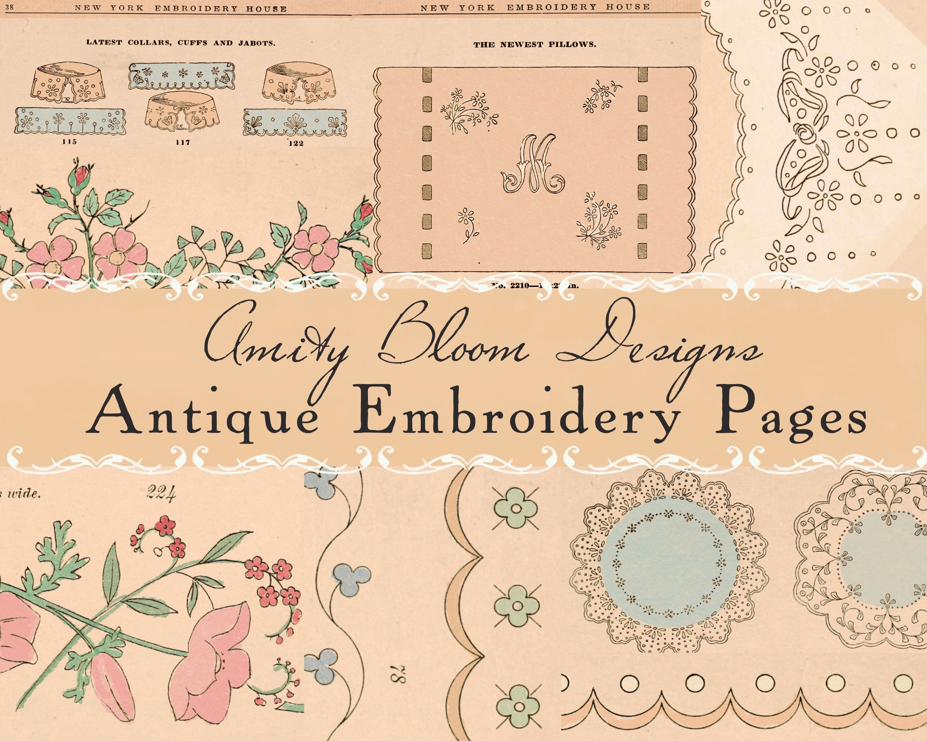 Embroidery Journal Page, Sewing, Needle Work Journal Kit, Vintage, Junk Journal  Kit, Printable Vintage Ephemera, Digital Download 