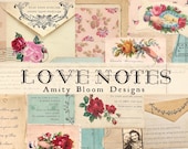 Love Notes | Vintage Decorative Paper Artist Journal Kit | Envelope Pockets