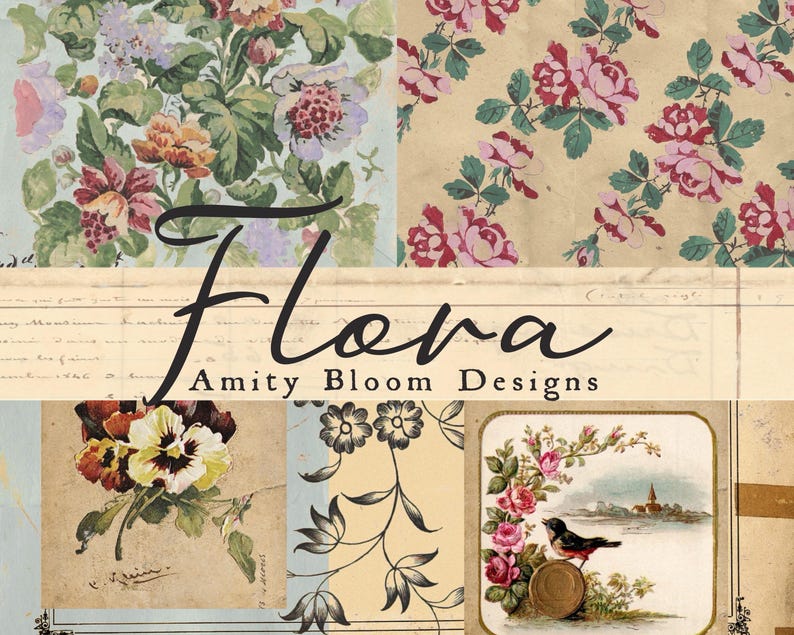 Flora | Vintage Decorative Poetry Paper & Journal Artist Kit - Etsy