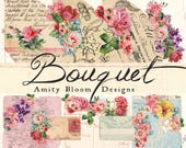 Bouquet | Decorative Floral Paper Bouquet Pocket & Envelope Kit | Journal Ephemera