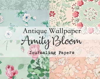 Antique Floral Wallpaper Journaling Papers | Digital