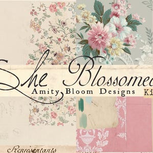 She Blossomed | Vintage Decorative Poetry Paper & Journal Artist Kit - Etsy