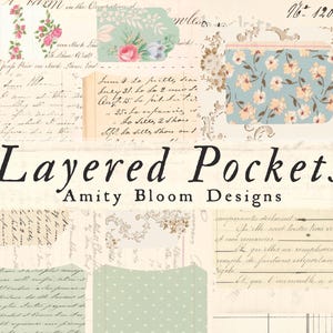 Vintage Layered Pockets | 20 Pockets 2 Sizes | Journal Ephemera image 3