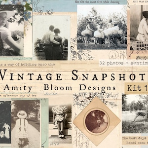 Vintage momentopnamen Kit 1 | 32 antieke foto's + gevoelens | Vintage foto's