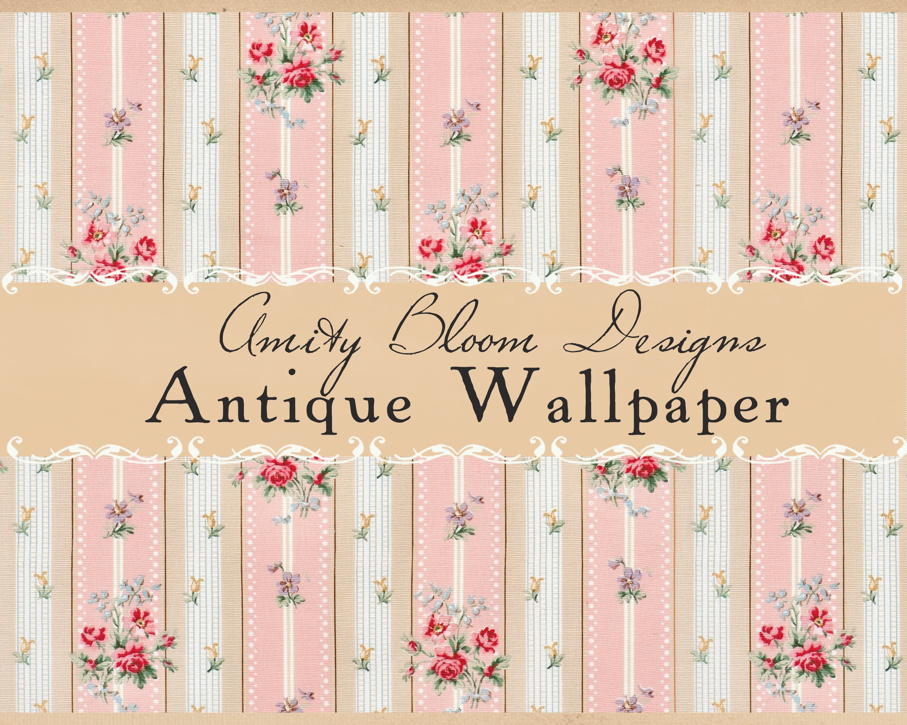 アンティーク花柄壁紙 | ヴィンテージ装飾壁紙 - Etsy 日本