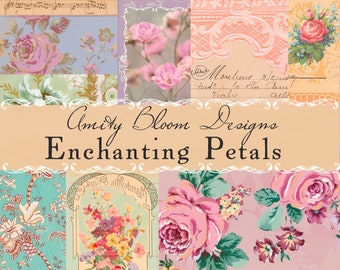 Enchanted Petals Vintage Floral Paper Kit