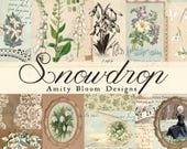 Snowdrop | Vintage Decorative Paper & Journal Artist Kit | Journaling Kit