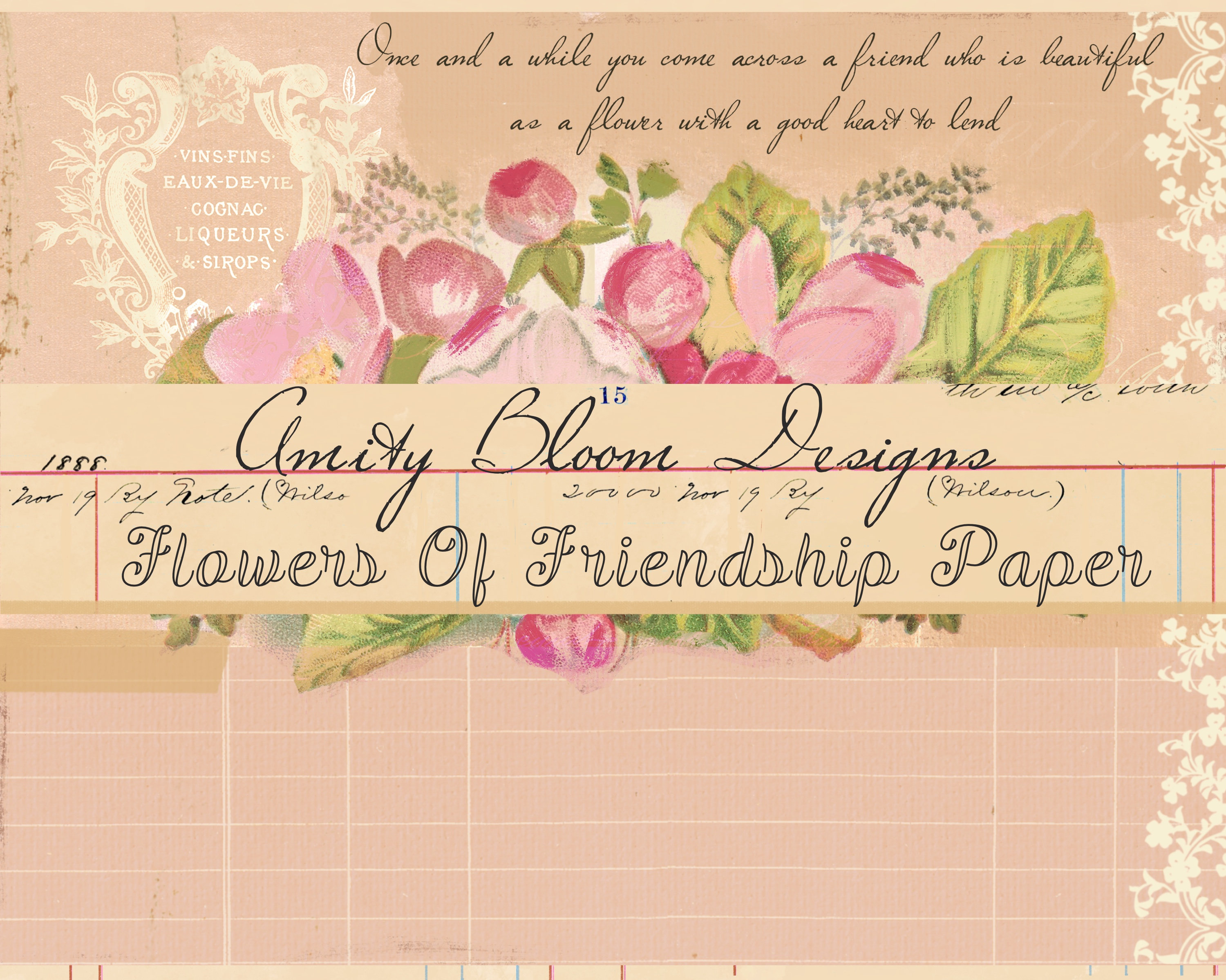 Flowers of Friendship Decorative Vintage Paper Etsy