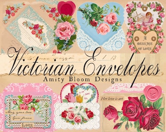 Victorian Envelopes Of Love Creative Layered Heirloom Envelope Kit | Vintage Decorative Ephemera Kit |