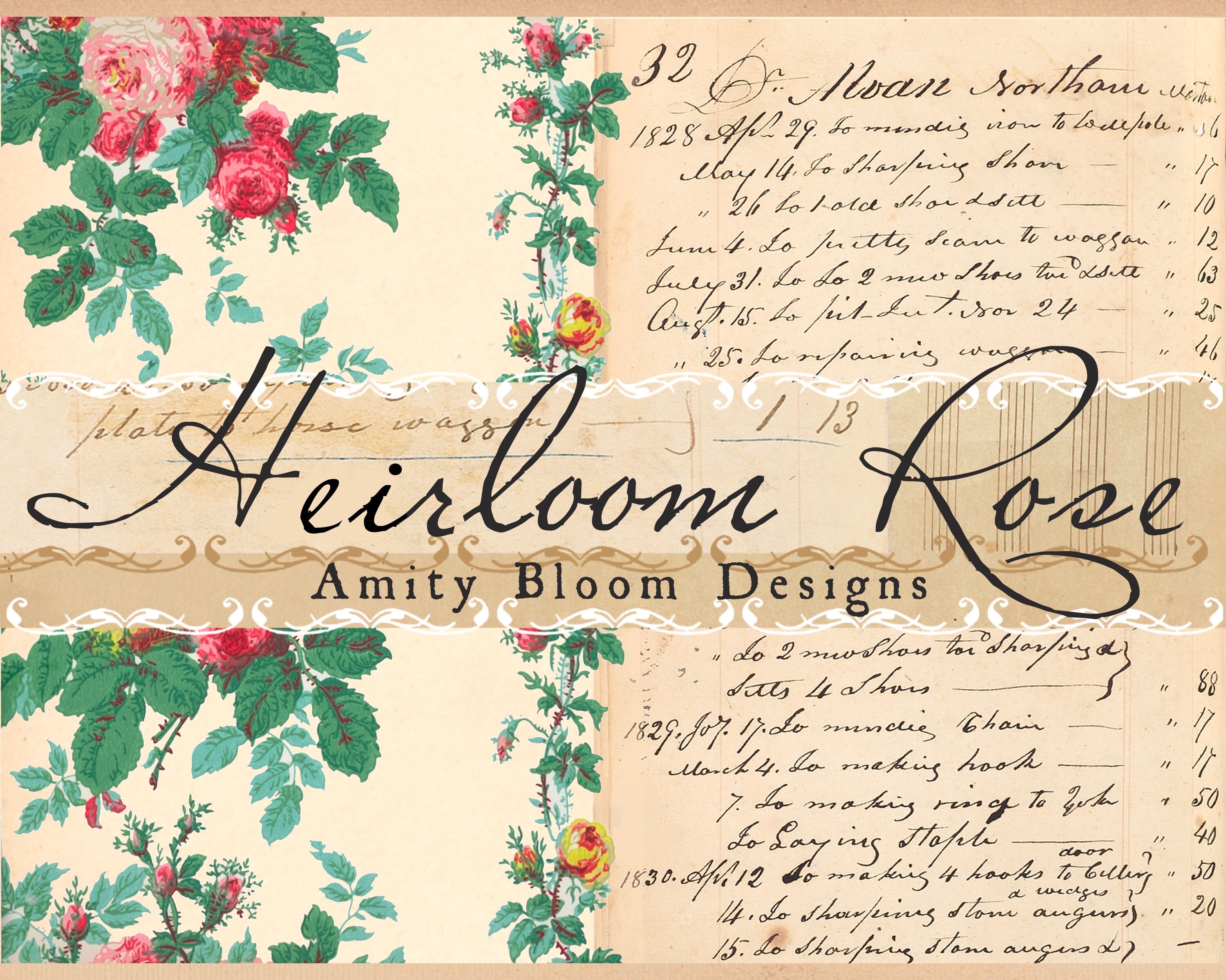 Heirloom Rose Decorative Antique Wallpaper Vintage Paper - Etsy