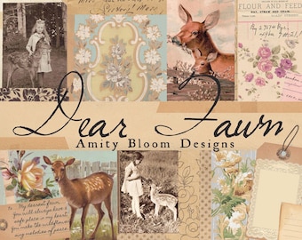 Dear Fawn | ヴィンテージ装飾詩用紙 & ジャーナル アーティスト キット