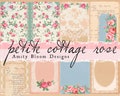 Petite Pocket Cottage Rose Journal Kit | Decorative Vintage Papers | Book Cover & Ephemera
