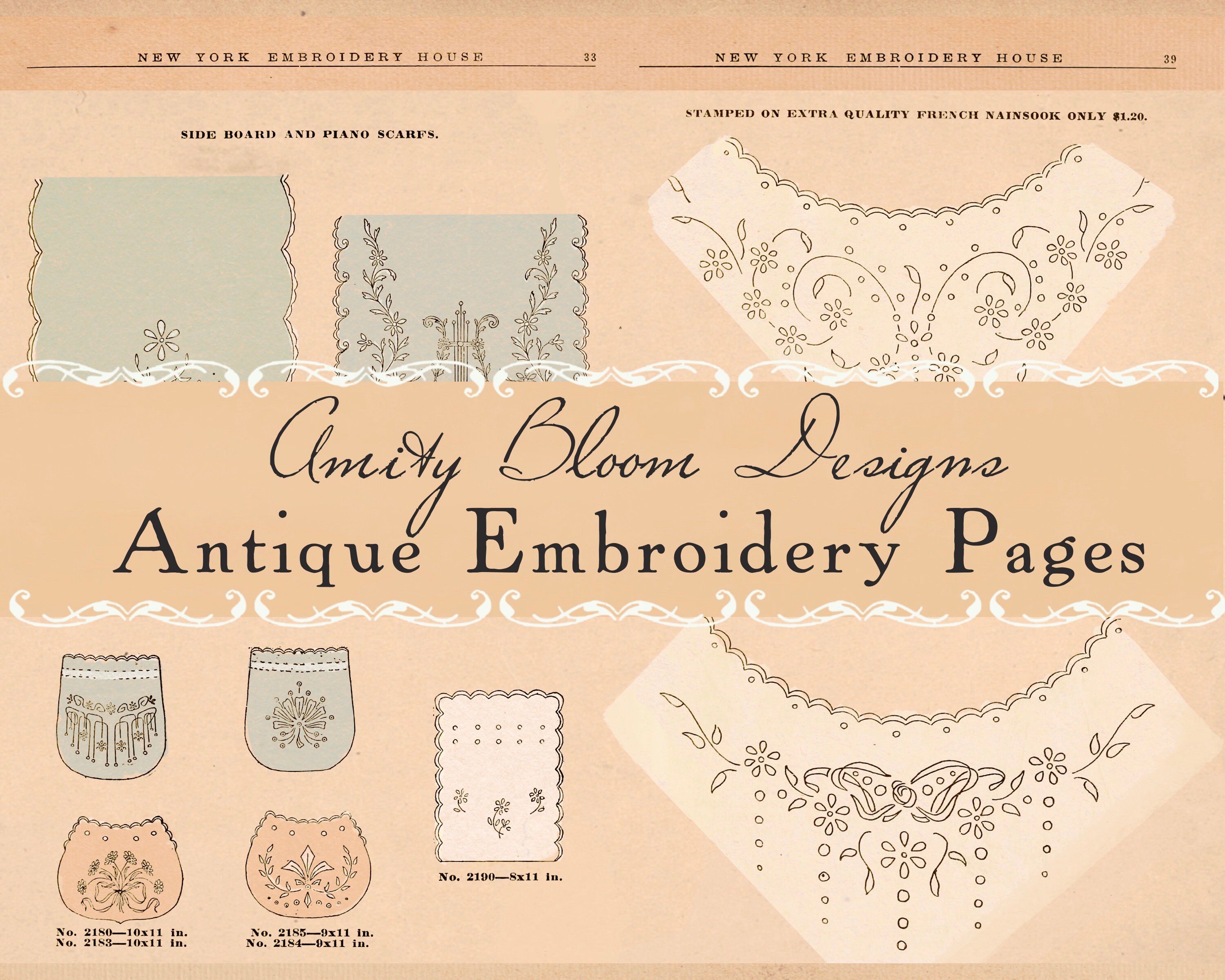 Antique Embroidery Pages Kit Decorative Antique Papers - Etsy