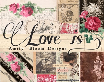 Love Is | Vintage Decorative Paper & Journal Kit | Artist Papers