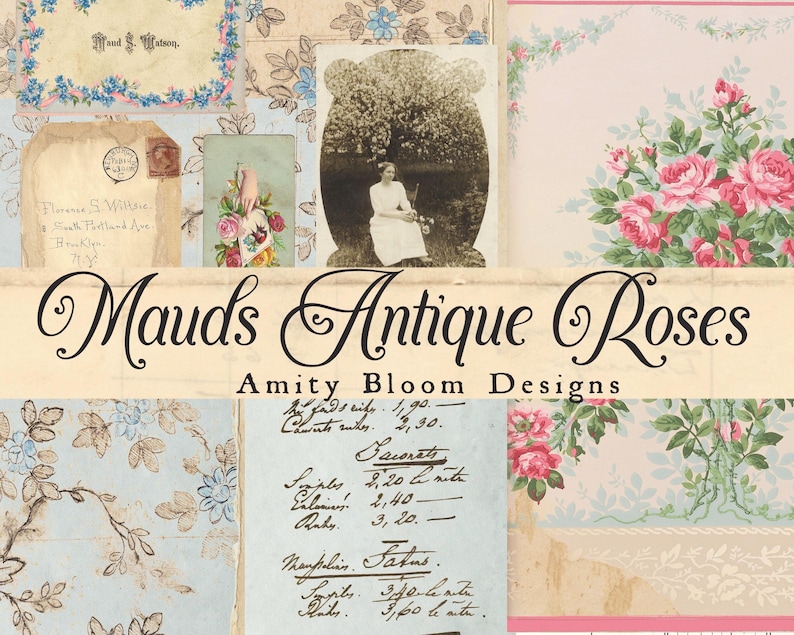 Maud’s Antique Roses | Vintage Decorative Poetry Paper & Journal Artist ...