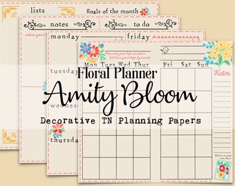 Decorative Floral TN Planner Kit