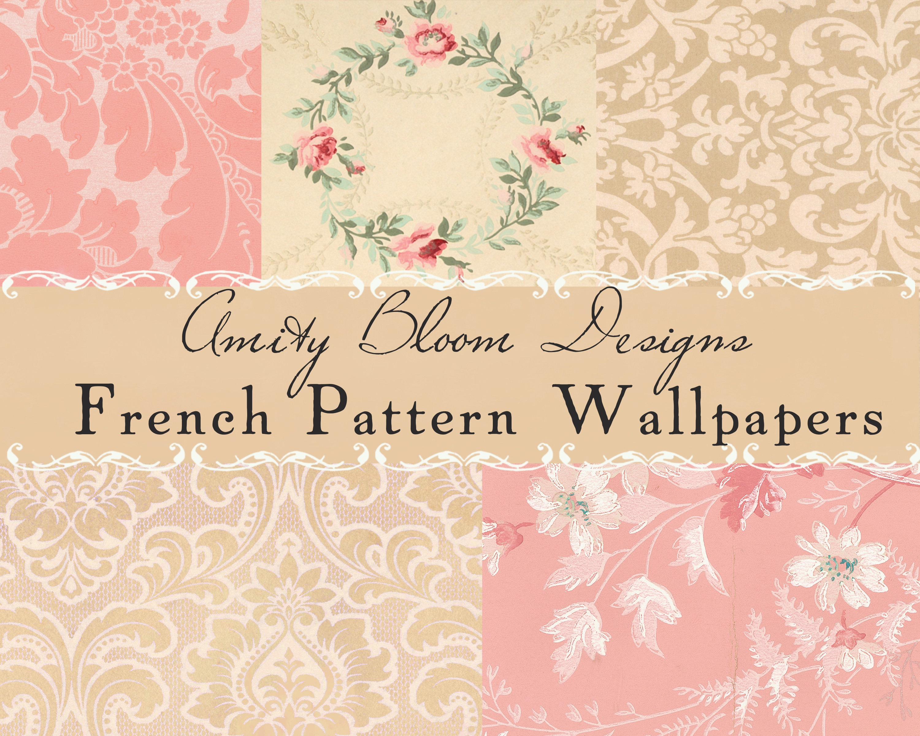 French Pattern Wallpapers | Antique Decorative Wallpaper - Etsy