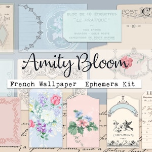 Kit de diario de efímeras de papel tapiz francés
