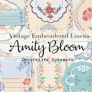 Vintage Embroidered Linens & Cards | Digital Ephemera