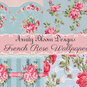 French Rose Wallpaper | Antique Wallpaper | Vintage Paper