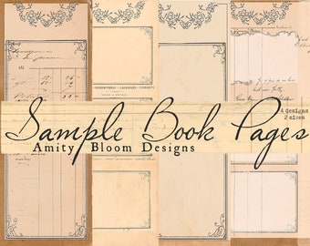Vintage Sample Book Pages | Decorative Journal Papers