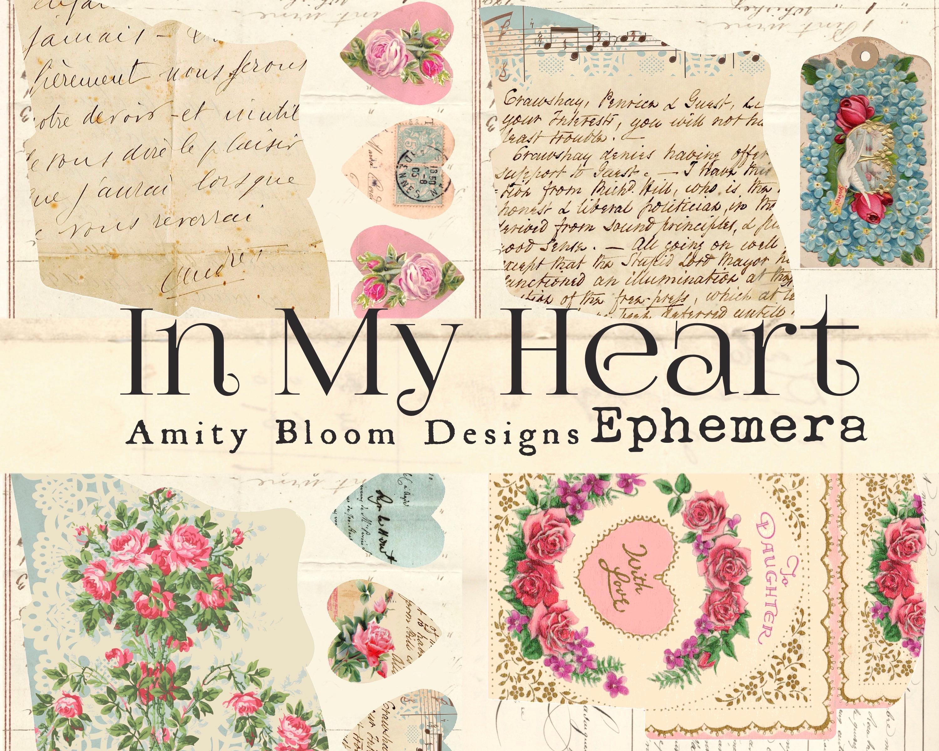 In My Heart Ephemera | Decorative Vintage Paper Ephemera Artist Kit ...