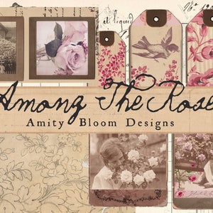 Among the Roses | Vintage Decorative Paper & Journal Artist Kit - Etsy