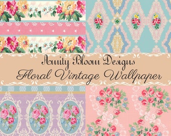 Floral Vintage Wallpaper | Antique Floral Wallpaper