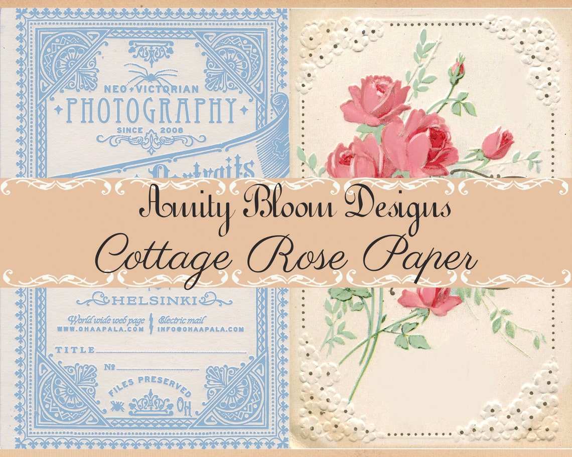 Cottage Rose Paper | Decorative Antique Papers | Vintage Papers - Etsy