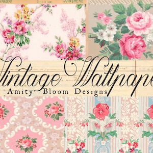 Vintage Blumen Tapete | Dekoratives Antikpapier