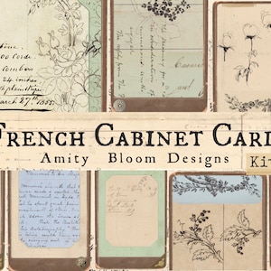 French Cabinet Cards | Vintage Ephemera Kit | Antique Journal Cards