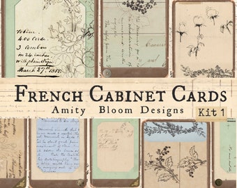 French Cabinet Cards | Vintage Ephemera Kit | Antique Journal Cards