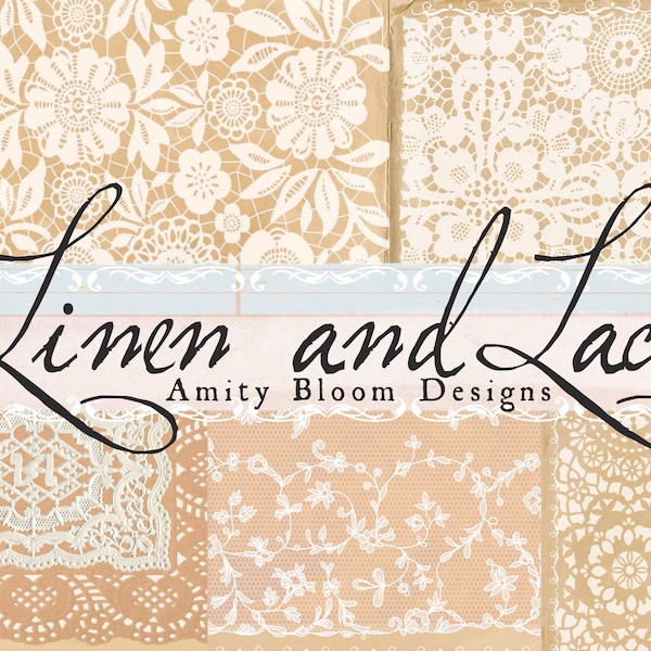 Linen & Lace Decorative Paper Kit | Vintage Paper
