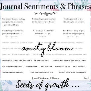 Journal Sentiments & Phrases Seeds To... Grow Bloom Love - Etsy