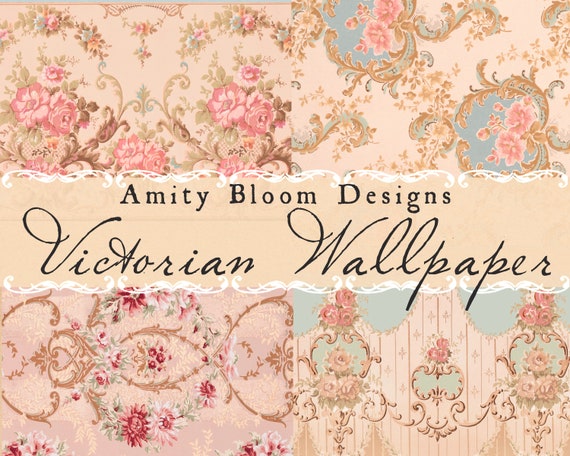 Victorian Floral Wallpaper | Antique Wallpaper | Vintage Paper