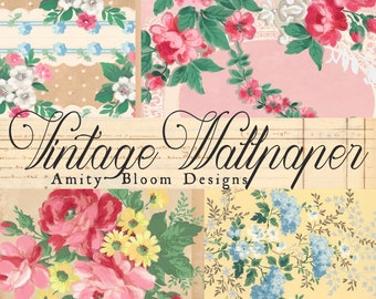 Vintage Floral Wallpaper | Decorative Antique Paper