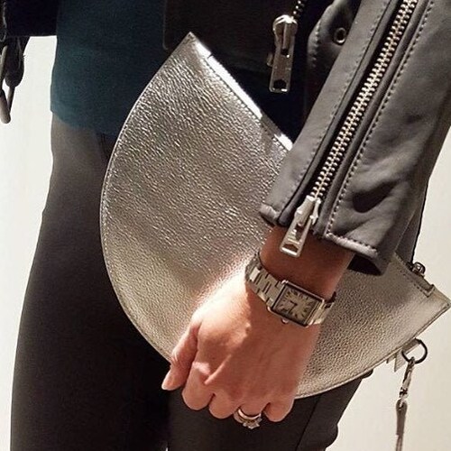 Silver Leather Clutch Bag / Silver Envelope Clutch / Genuine Etsy Ireland