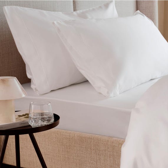 Personalisierte weiße Satin Baumwolle 300TC Hausfrau Kissenbezug