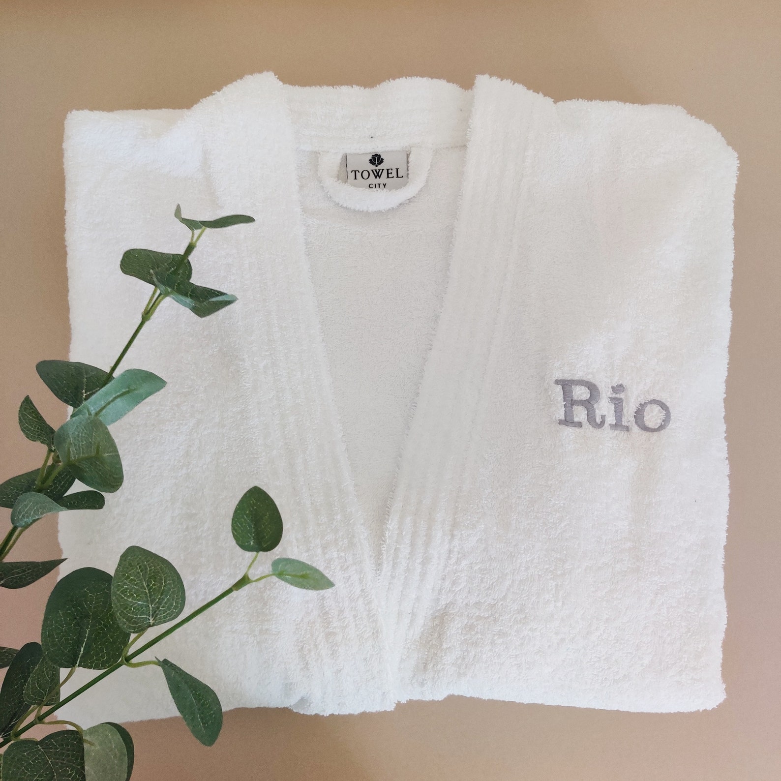 personalised toweling bathrobe