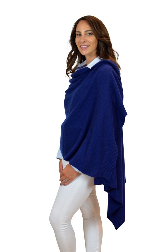 navy blue cashmere wrap