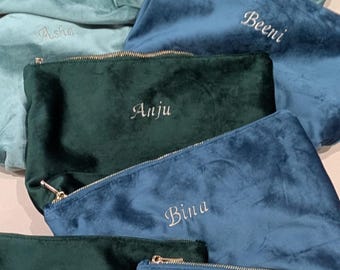 Borsa per il trucco in velluto personalizzata, custodia per accessori da viaggio per cosmetici
