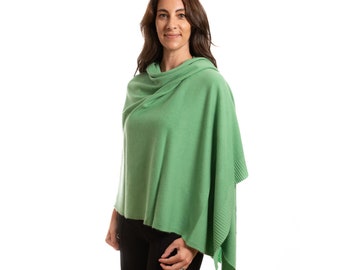 Jade Green 100% Pure Cashmere Travel Wrap Shawl Gift Boxed