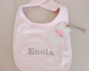 Personalised Baby Boy Girl Toddler 100% Cotton Bib Monogram Name Initials