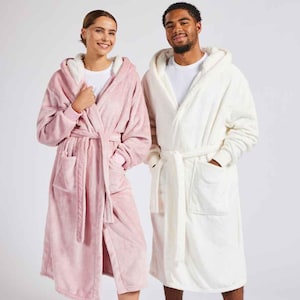 Robe Sherpa com Capuz Personalizado: Roupão Unissex Fofo e Pelúcia